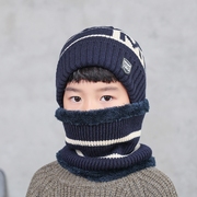 儿童毛线帽子围巾两件套装加绒宝宝秋冬季男N童潮男孩大童韩版冬