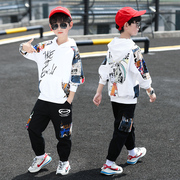 男童秋季套装2024年春秋装，儿童潮流两件套中大童韩版时髦运动衣服