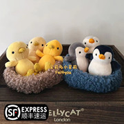 英国jellycat一窝小企鹅小鸡，小兔筑巢毛绒玩具，公仔安抚玩偶