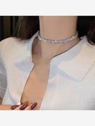 轻奢高级锆石项链简约时尚颈链高级感气质短款锁骨链个性时髦饰品