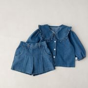 韩版女童装2023春季儿童休闲洋气时髦牛仔套装两件套牛仔裤裙