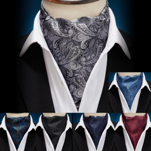 韩版男士领巾潮英伦，复古西装丝巾衬衫领口，巾秋冬季商务围巾围脖