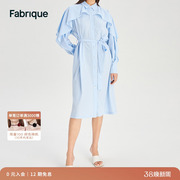 Fabrique荷叶边长袖腰带斗篷衬衫连衣裙女Sofia 设计师Juan Daels