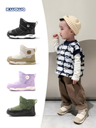 雪娃娃冬季婴儿学步鞋女宝宝防水儿童，雪地靴男童加绒棉鞋短靴保暖