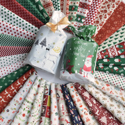布料纯棉棉布印花手工DIY材料全棉面料卡通娃衣服装定位圣诞快乐