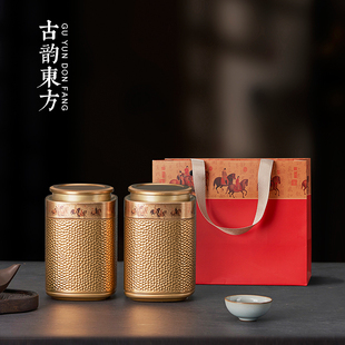 小号复古红茶白茶通用密封茶叶罐马口铁罐，茶叶包装盒空盒定制