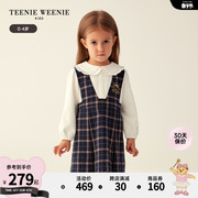 TeenieWeenie Kids小熊童装女宝宝23秋季假两件娃娃领连衣裙