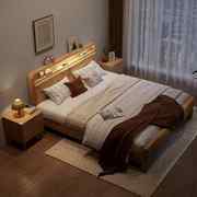 北欧实木床现代简约1.5m1.8米单/双人床主卧室婚床高箱储物收