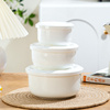 景德镇餐具陶瓷带盖碗纯白骨瓷碗，家用保鲜碗中式蒸鸡蛋碗泡面碗