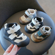 男童运动鞋高帮婴儿童鞋1一2岁宝宝鞋子加绒板鞋女童休闲鞋秋冬款