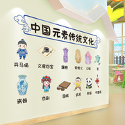 中国元素传统文化墙，贴纸幼儿园环创主题，小学墙面装饰教室布置自粘