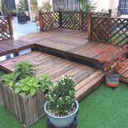 定制花园庭院地台室外碳化防腐木地板户外阳台院子，台阶实木防水平