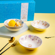 哆啦A梦家用吃饭碗日式卡通创意面碗汤碗米饭碗陶瓷餐具五件套装