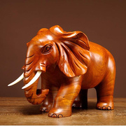 花梨木雕大象摆件一对实木家居吉祥木质风水象办公室送工艺品