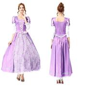 万圣节贝尔公主裙紫色仙女装欧洲复古宫廷服童话主题服装舞台服