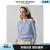 TeenieWeenie小熊女装2024春夏法式设计感提花蕾丝七分袖衬衫