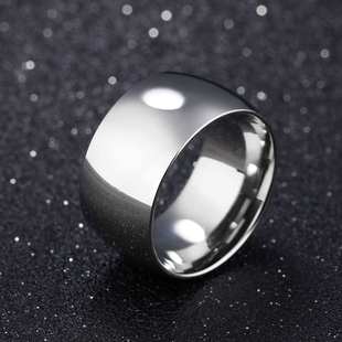 潮男高级感宽版简约戒指钛钢光面舒适日韩大码食指不掉色时尚指环