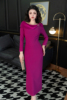 玫红色高级感2024法式优雅设计感小个子订婚连衣裙春夏轻礼服