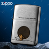 zippo打火机正版，zoop贴章望月猫咪镶嵌个性，创意限量zipo男士