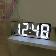 闹钟镜面数字时钟led夜光静音桌面床头摆件学生用智能电子钟表