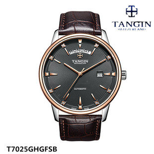 tangin天珺手表 男表机械表全自动卢伽诺系列情侣表真皮日历7025