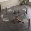伸缩实木岩板餐桌白蜡木，现代轻奢家用圆桌方圆两用折叠饭桌椅组合