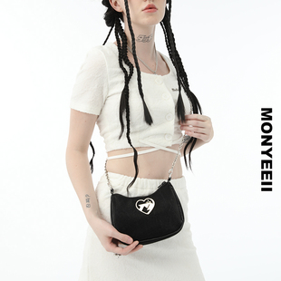 Monyeeii原创「梦野」百搭链条斜挎单肩皮包暗黑甜美简约气质女包
