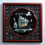 玉雕画客厅背景墙壁装饰品挂件新中式中国风工艺壁画玄关连年有余