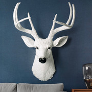 欧式鹿头壁挂立体动物头壁饰复古墙面创意挂件客厅玄关墙上装饰品