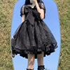 2023短袖超仙洛丽塔连衣裙夏季甜美蝴蝶结设计感收腰显瘦蓬蓬裙子