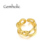 Gemholic多环戒指女设计小众925纯银冷淡风高级原创指环男酷个性