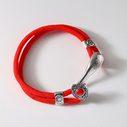 春节拜年如意红绳手链925纯银幸运手环过大年中国红复古国风手环