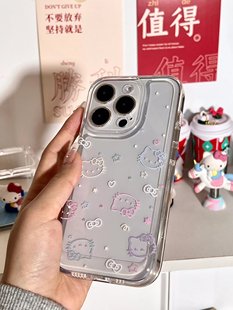 多彩hellokitty猫咪新年款适用苹果15promax手机壳少女心防摔iPhone14pro/13保护套12mini国潮678plus可爱xs