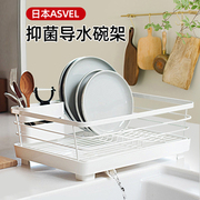 日本asvel水槽碗架沥水架厨房，沥水碗盘架置物架不锈钢台面沥水篮