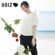 UGIZ商场同款2022夏季韩版女装宽松休闲蝙蝠袖T恤女UBTF310