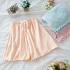 出日本超薄款夏季全棉纯色空调家居服针织睡衣三分7分裤女式大码