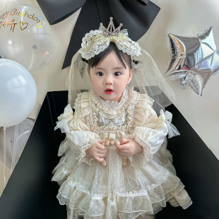洛丽塔lolita女童公主裙，宝宝生日周岁，礼服儿童西班牙连衣裙蓬蓬裙