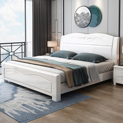 定制白色实木床12米全实木，高箱储物床15卧室床135米老人单人床1米