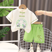 男宝宝夏装套装1-3岁小童装国风，2男童夏季汉服小月龄婴儿衣服痞帅