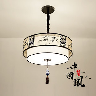 新中式吊灯圆形禅意复古中国风客厅，餐厅卧室书房灯吸吊两用led灯