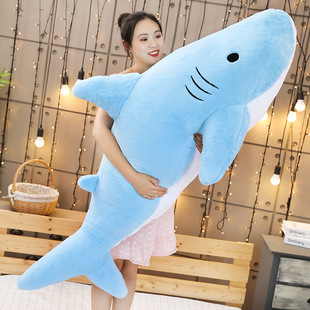 大号鲨鱼毛绒玩具海豚公仔布娃娃海洋床上玩偶睡觉抱枕靠垫礼物