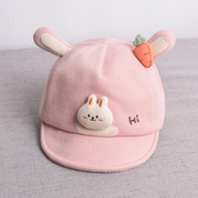 婴儿帽子春秋婴幼儿女宝宝鸭舌帽可爱小兔超萌秋冬女童棒球帽