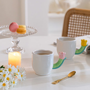 郁金香手捏陶瓷马克杯韩国ins风，早餐杯牛奶杯，创意网红咖啡杯