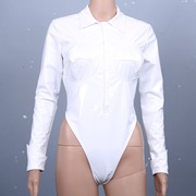 欧美女士紧身连体衣长袖塑身衣GC06胸部立体设计性感乳胶氨连体衣