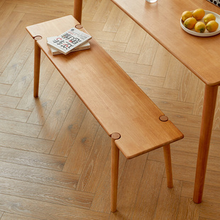 实木长凳日式原木餐凳家用凳子，卧室床尾凳约长条凳换鞋凳