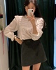 韩国thebarnnet修身显瘦高腰，手工羊毛呢，短裙a字半裙