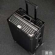 白色行李箱拉杆箱旅行密码万向轮，铝框20222426寸直角硬大容量