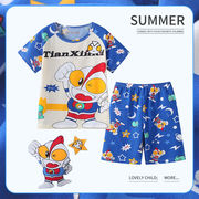 儿童睡衣男童卡通薄款夏季短袖，宝宝空调家居服可爱超萌小男孩套装