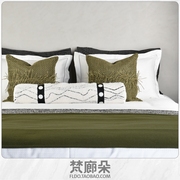 梵廊朵11件套床品现代轻奢绿色套件简约样板房家居软装床上用品新