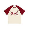 prankbrandran国潮宽松短袖，2024男女情侣装，字母插肩袖t恤